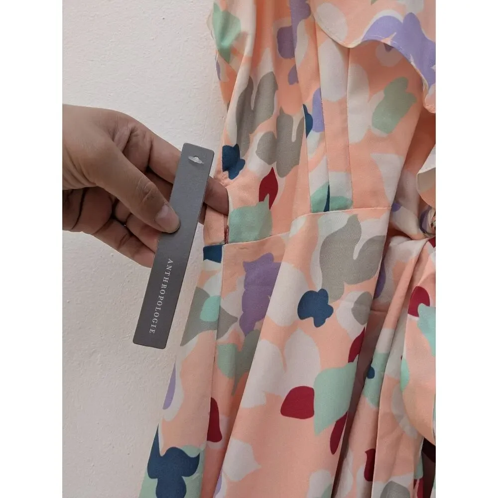 Anthropologie Hutch Maxi Dress Garden Party Printed Wrap Size XS NWT